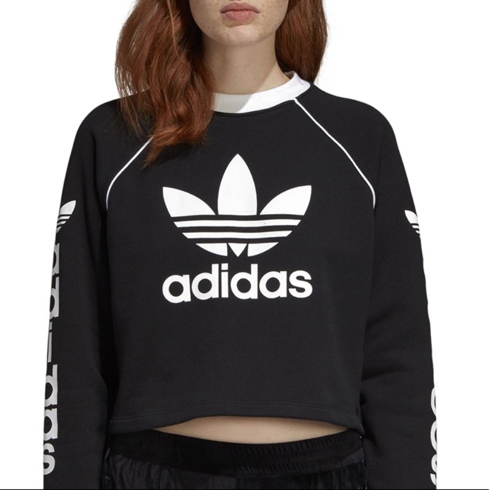 Women's ADIDAS Originals Cropped Sweatshirt Black